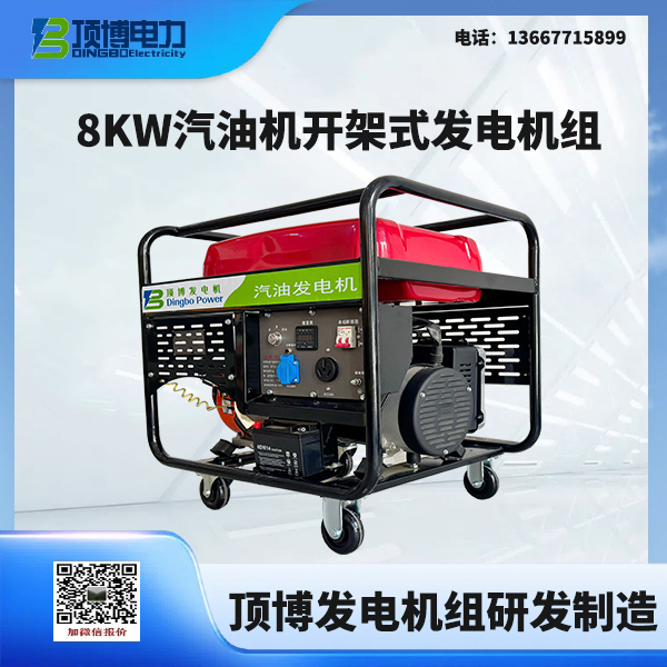 8KW汽油机开架式发电机组